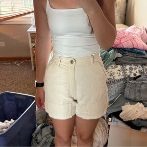 Forever 21 Cream Shorts High-Waisted Corduroy size small